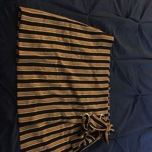 Yellow and black stripped F21+ Mini Skirt